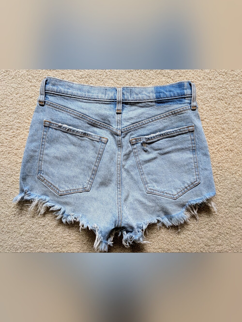 Abercrombie & Fitch Light Blue Distressed Denim Cutoff Shorts